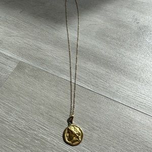 Gold Roman Pendant Necklace 14kt gold filled